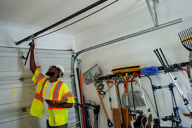 Professional Garage Door Panel Replacement technician working in St. Ignace, MI
